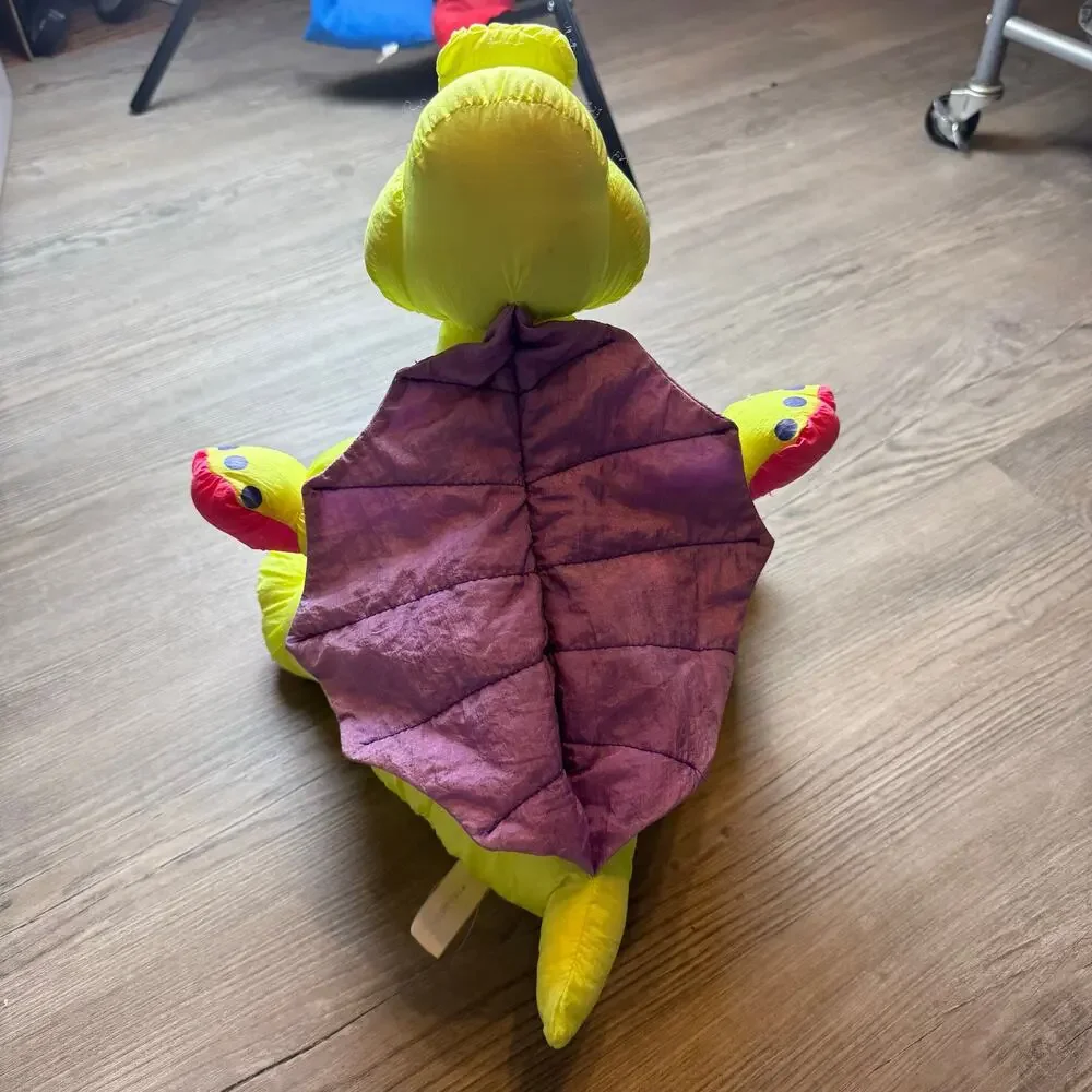 Vtg Stuffins Parachute Plush Lumpy’s Gang Yellow Dragon Nylon Plush Dinosaur 14”
